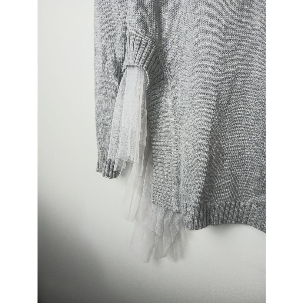 THML Gray Knit Ruffle Sweater Women Size Small Rabbit Hair - Picture 2 of 5